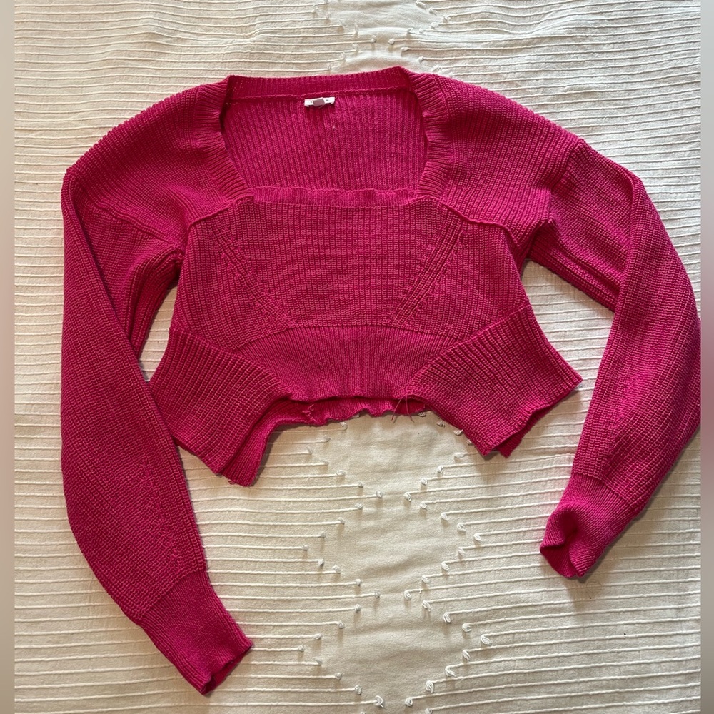 Pink cropped sweater from boutique